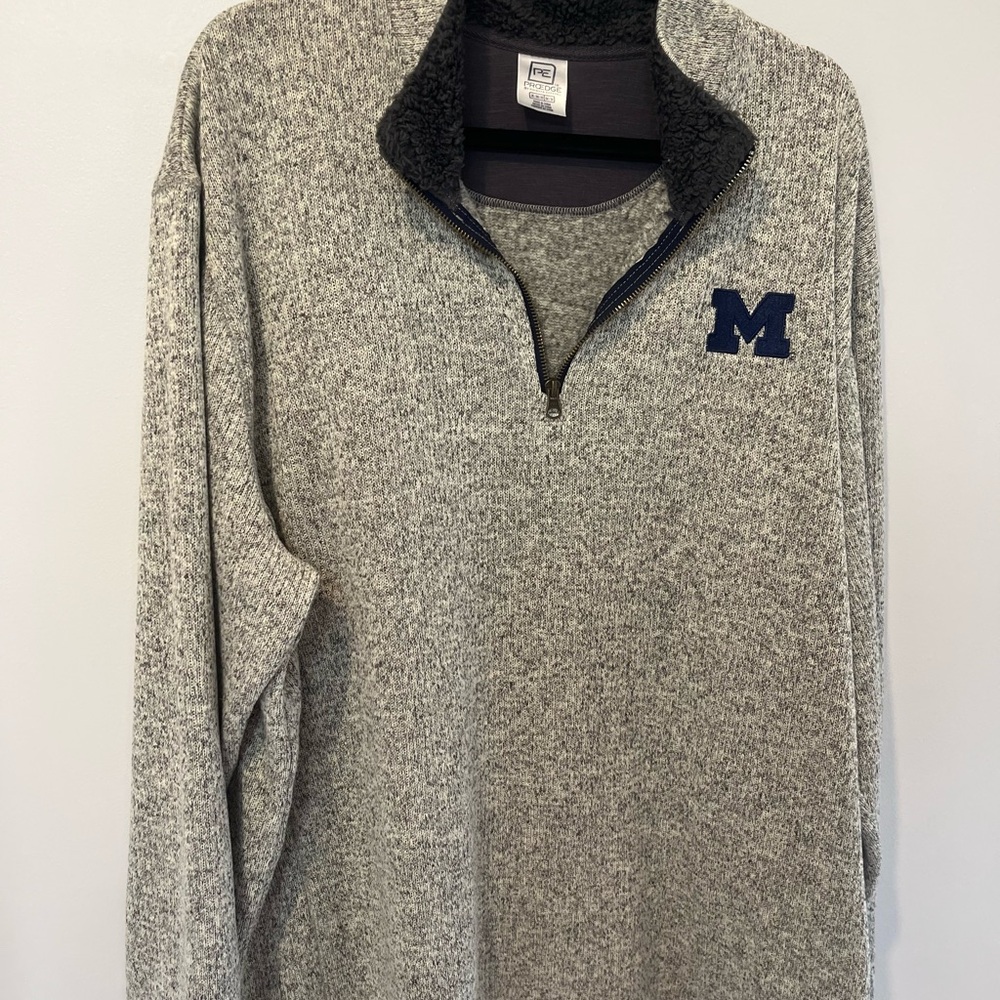 Pro Edge Gray Zip-Up Sweater